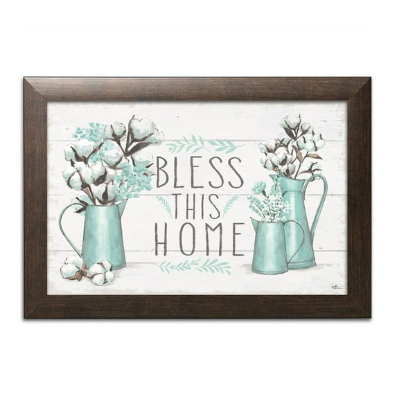 Gango Home Decor Contemporary Blessed I by Janelle Penner (Ready to Hang); One 18x12in Brown Framed Print