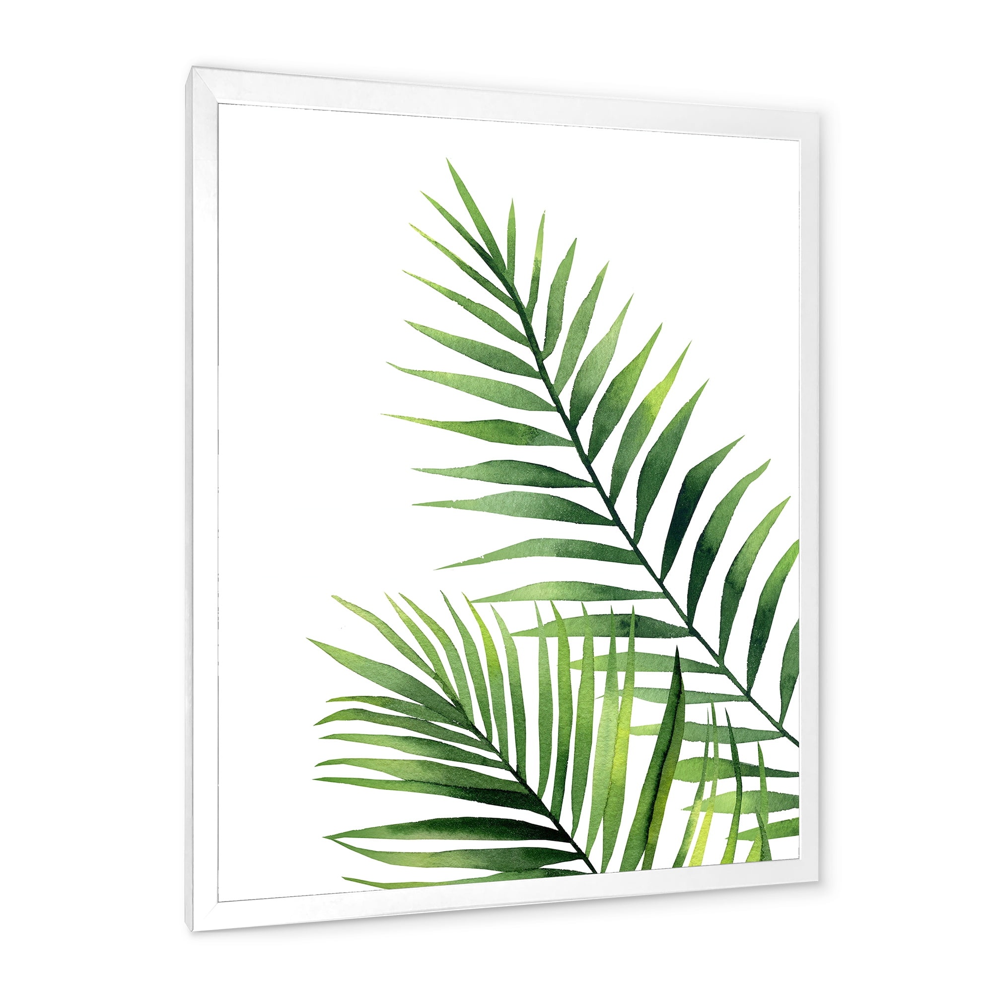 Designart 'Fern Plant Leaves Detail III' Farmhouse Framed Art Print