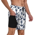 thumbnail image 3 of Haiem Navy Blue Anchor Men'S Quick-Dry Swim Trunks: Comfortable Beach Shorts With Mesh Lining And Pockets - Ideal For Swimming And Sunbathing Medium, 3 of 9