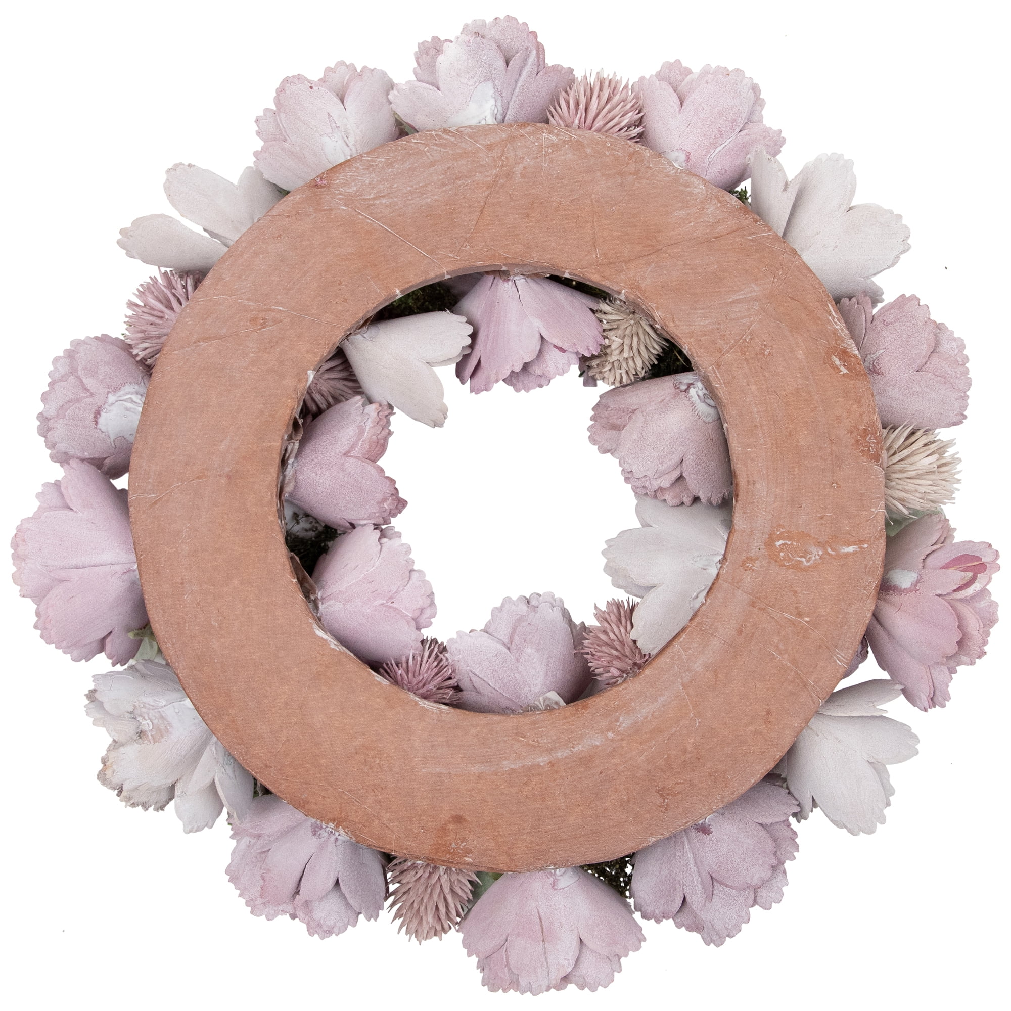 Northlight Wooden Floral Artificial Spring Wreath with Dried Foliage - 13.5" - Purple
