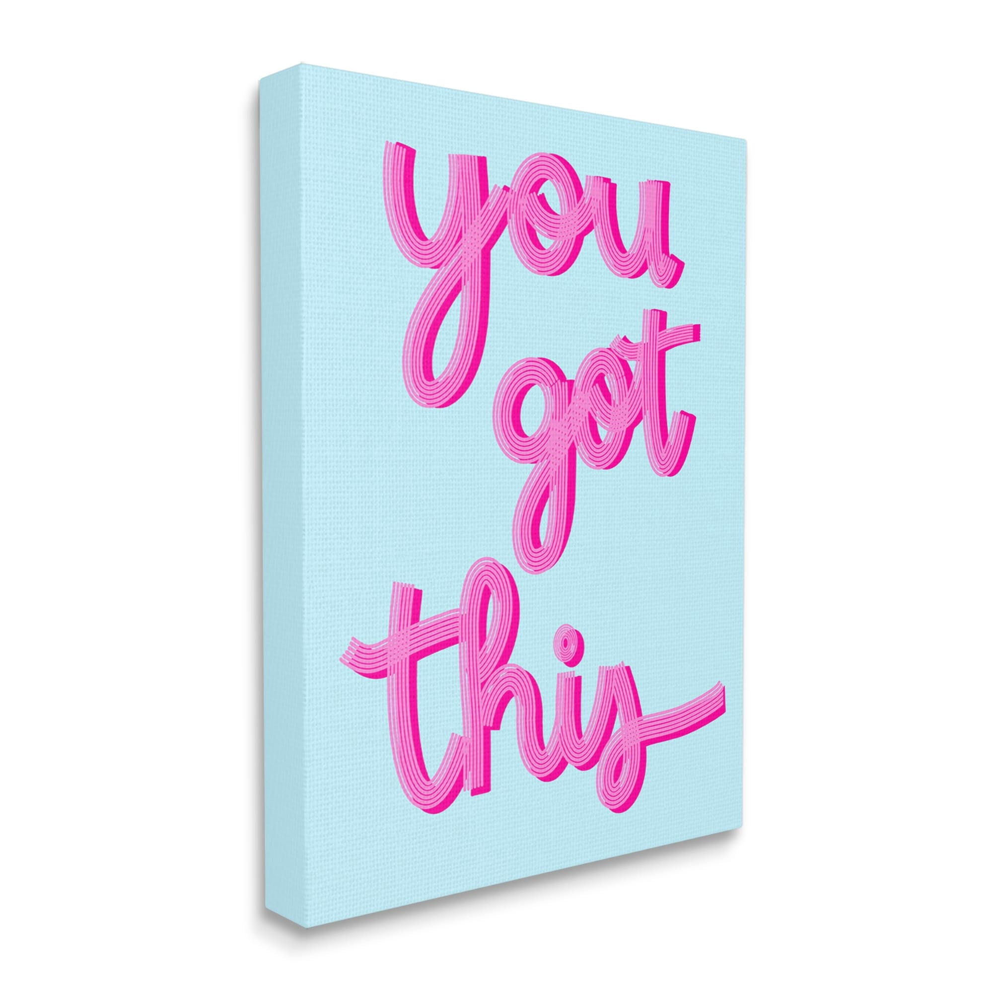 Stupell Industries You Got This Pink & Blue Phrase Inspirational Painting Gallery Wrapped Canvas Print Wall Art