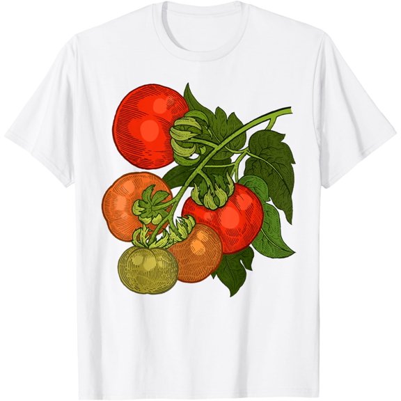 Tomato T-Shirt - Tomatoes Vegetable Vintage Graphic Gift T-ShirtMen's and women's pure cotton short-sleeved shirts