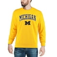 thumbnail image 4 of Men's Colosseum Maize Michigan Wolverines Arch & Logo Crew Neck Sweatshirt, 4 of 5