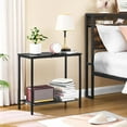 thumbnail image 2 of 2 Tier End Table, Sofa Side Table, Narrow Side Table with Storage, Slim Nightstand for Small Spaces, Metal Frame, for Living Room, Bedroom, Sofa Couch, Hall, Black, 2 of 8