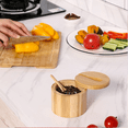 thumbnail image 5 of Salero de bambú con cuchara integrada para evitar el polvo, elegante salero, regalo del día de la madre para mamá y abuela Adepaton Utensilios de Cocina, 5 of 5