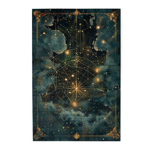 1000 PCS Jigsaw Puzzles 1000 Pieces Cosmic Star Chart,Wonderful Imagination,Unique And Beautiful Design,Dreamy Star Map Home Decoration Wooden Puzzle Game,Brain Challenge,Gifts For Friends And Family