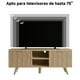 thumbnail image 5 of VERDALAY Mueble para TV con 2 puertas Soporte para TV Organizador para televisión Mueble para TV de madera con tira de luz Soporte para TV de madera con patas altas Consola para TV, roble, 5 of 16