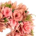 thumbnail image 4 of Northlight Mixed Floral Artificial Valentine's Day Heart Wreath - 15" - Pink and Yellow, 4 of 6