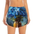 thumbnail image 2 of Goofa Mountain Blue Flowers Vase Printed Women 2 in 1 Running Shorts,Quick Dry Athletic Workout Shorts,High Waisted Athletic Shorts with Liner Pockets-XX-Large, 2 of 9