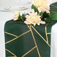 thumbnail image 5 of BalsaCircle 12" x 108" Hunter Green Gold Geometric Polyester Table Runner Wedding Linens Dinner, 5 of 7