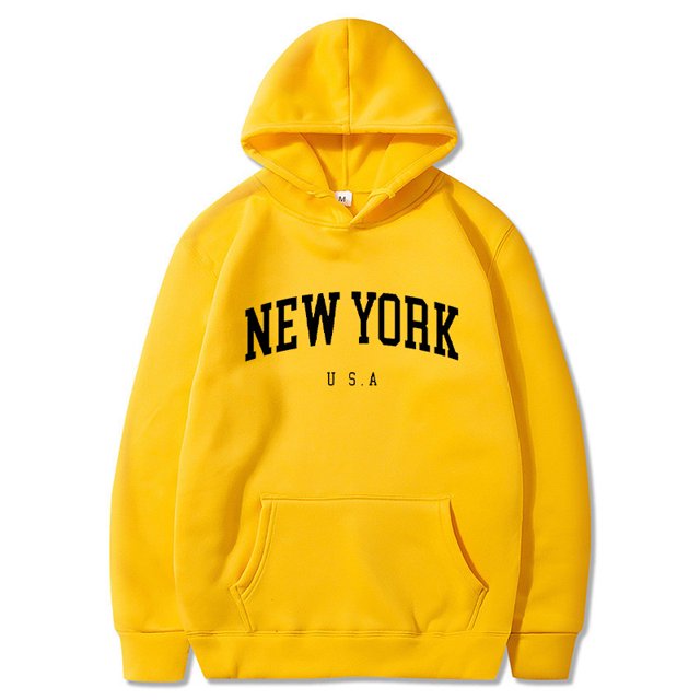 Sudaderas con capucha de la ciudad de Nueva York para hombres y mujeres, sudaderas con estampado de letras, sudaderas gráficas, jersey con capucha Harajuku informal suelto, ropa deportiva
