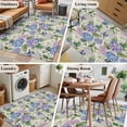thumbnail image 5 of Area Rugs 2.7'x5', Purple Hydrangea Carpet for Living Room Bedroom Dining Room, Spring Floral Elegant Pastoral Watercolor Throw Kitchen Rugs Non Slip Washable Rectangle Indoor Outdoor Rugs, 5 of 8