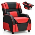 thumbnail image 1 of Gymax Gaming Recliner Sofa PU Leather Armchair for Kids Youth w/ Footrest Red, 1 of 10