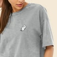 thumbnail image 5 of Dalix Ghost Embroidered Cropped Relaxed Cropped Soft Lightweight Loose T Shirt Womens in Athletic Heather M Medium, 5 of 5