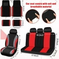 thumbnail image 3 of count  Seat Cover Full Set  Accessories for Front Rear Seat Fluffy  Cover Belt Automotive Floor Mats Air Conditioner Decoration Strip(Red and Black), 3 of 6
