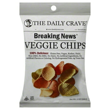 the daily crave VEGGIE CHIPS 1 oz bag 24 count box best by dec 18/2020