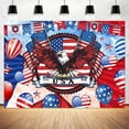 thumbnail image 3 of 10x8ft 4th of July Backdrop for Photography Independence Day Veterans American Flag Red Blue Stars Photo Backdrop Background Party Banner USA Patriotic Decor Photo Booth Studio Props Supplies, 3 of 5