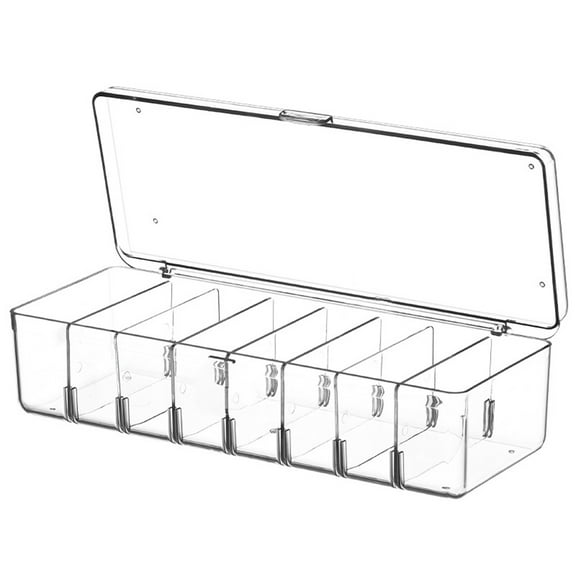 Wire Ties Organizer, Plastic Electronics Organizer With Detachable Dividers For Cord Storage, Transparent Design Customizable Case For Desktop Cable Management At Office Or Home