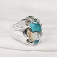 thumbnail image 4 of Oyster Copper Turquoise Mans Ring, Natural Copper Turquoise, Silver Jewelry, 925 Silver Ring, Birthday Gift, Heavy Mens Ring, Arabic Design, Ottoman Style Ring, Christmas, Turkey Mens Signet Ring, 4 of 5