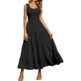 thumbnail image 4 of Womens Smocked Sleeveless Tiered Long Dresses, 4 of 15