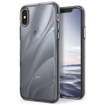 Ringke Flow Case Compatible with iPhone 8, Minimalist Wavy Textured Shock Absorption TPU Lightweight Design Cover - Smoke Black