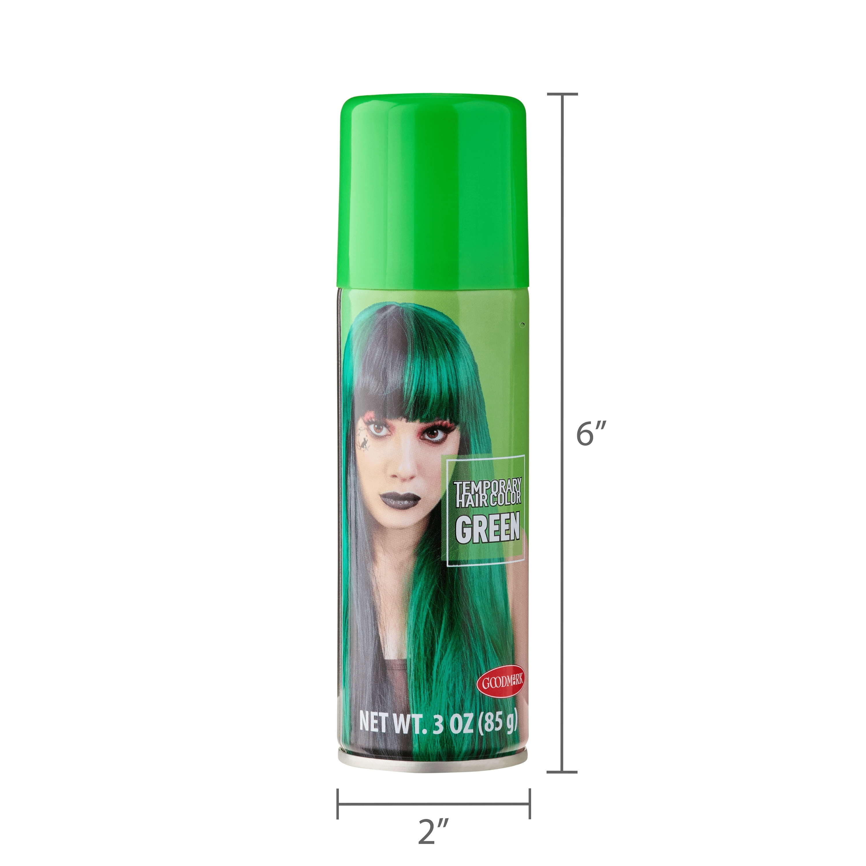 Green Hair Spray, Halloween Accessory, Temporary Color, 3oz, by Goodmark