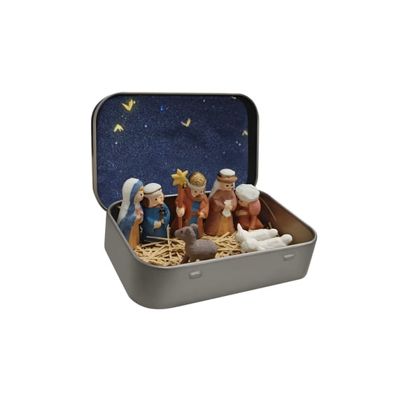 Resin Small Nativity Scene Figurines Printed Scene Ornament for Long Service Christmas Decoration in Various Setting