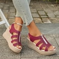 thumbnail image 5 of Xfvqtps Women Wedge Sandals Espadrille Shoes High Heel Zipper Front Casual Spring Summer Heeled Shoes, 5 of 9