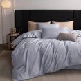 thumbnail image 6 of MooMee Duvet Cover Set King 600-TC 100% Long-Staple Cotton Sateen Silky Smooth Luxury (Pale Blue, 104"x90"), 6 of 6