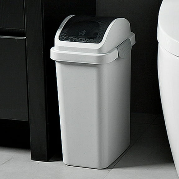 WHAMVOX Plastic Swing Bin Swing Top Bathroom Kitchen Garbage Dustbin Waste Paper Rubbish Trash Can