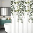 thumbnail image 4 of Waterproof Fabric Shower Curtain,70.9 x 70.9 in Repellent Floral Printed Bathroom Curtain with Hooks,Machine Washable Dry Wet Separation Partition for Home Decor, 4 of 6