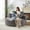 Gray, variant on 55"L Fluffy Corduroy Sponge Single Sofa Chair, No Assembly Required Modern Sleeper Chair with Cylindrical Headrest Pillow, Non-Swivel Leisure Lounge Chair for Living Room Bedroom Projection Room