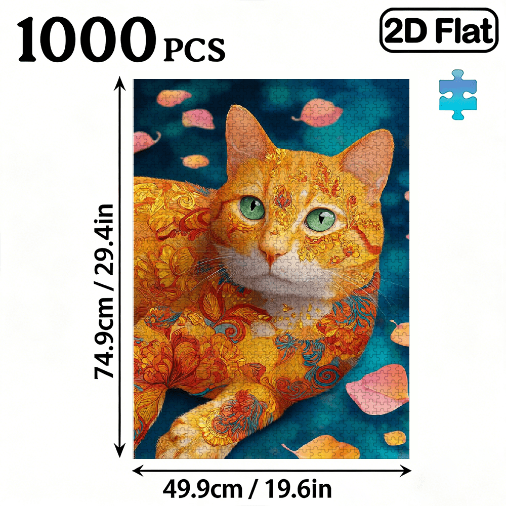 1000pcs of Colorful and Creative Animal and Flower Jigsaw Puzzles for Home Decoration Perfect Gift for Adults Educational and Fun Interactive Jigsaw Games. 29.4*19.6in
