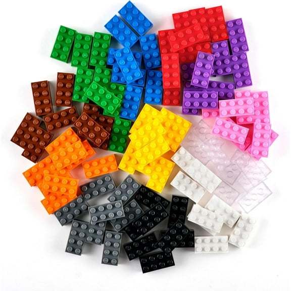 Colored Bricks Starter Kit - 96 Pieces, 2x4 Stud, 12 Colors - Building Blocks, Creative Toy & Building Set for Ages 3  - Compatible with All Major Brick Brands