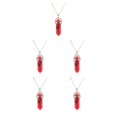 thumbnail image 1 of maskred Hexagon Column Charm Findings Handmade Holiday Hanging Pendants Crystal Necklace Earring Keychains Decorations Red 5Set, 1 of 6