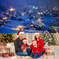 thumbnail image 4 of 16x 7ftChristmas Garage Door Decoration Background Xmas Winter Rustic Village Night View Scenery Backdrop Retro Xmas Tree Forest Banner for Christmas Happy New Year Party Outdoor Indoor Banner Cover, 4 of 5