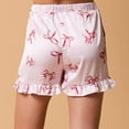 thumbnail image 7 of Wancir Women Christmas 2 Piece Pajamas Set Bow Tie Button Long Sleeve Shirts Ruffle Shorts Cute Pjs Sets Sleepwear, 7 of 7