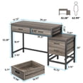 thumbnail image 2 of TribeSigns Adult Collection Retro Industrial Style Compact and Versatile Computer Desk, Gray, 2 of 9