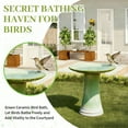 thumbnail image 6 of Youmumeub Handmade Pottery Bird Bath 18" Tall, Weather Resistant Green Glazed Garden Statue, Modern Ceramic Water Bowl for Birds & Backyard Decor, Artisan Crafted, 6 of 17
