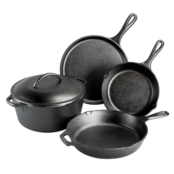 Lodge Cast Iron Seasoned 5-Piece Set with Skillet, Griddle & Dutch Oven
