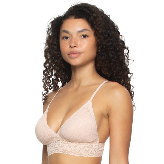 Felina | Super Stretchy Lace Triangle Bralette (Bare, Small)
