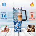 thumbnail image 4 of Blue Abstract 40 OZ Tumbler Cup with Lid and Straw for Water Iced Tea Coffee Smoothie and More, 4 of 7
