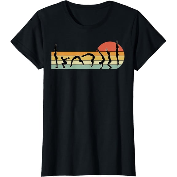 Cool Gymnasts Retro Sunset Girls Gymnastics T-Shirt