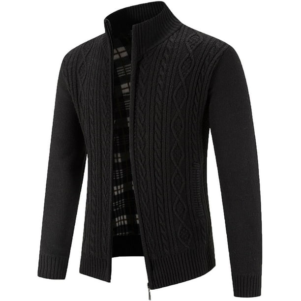 Quealent Long Hooded Cardigan Sweater Men Oversized Sweater Mens Cardigan Sweater Casual Knit Cardigan Sweater Tops Solid Long Sleeve Zip Up Lightweight Knitwear Outwear Black L Walmart Business Suppl...