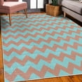 thumbnail image 3 of Chevron Decorative Rug, Abstract Geometric Horizontal Repeated Zigzag Wavy Angular Stripes Pattern, Quality Carpet for Bedroom Dorm and Living Room, 6 Sizes, Pale Rust, by Ambesonne, 3 of 4