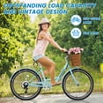 thumbnail image 5 of 24'' Wheels Cruiser Bikes Bicycles for Adults, 7 Speed Bike with Basket for Women Men, 5 of 8