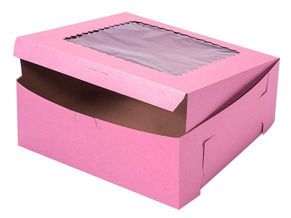 PEPPERLONELY 8 x 8 x 6 White Paperboard Cake Boxes Non-Window Cookie Pastries Bakery Boxes 5 Count 