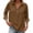 Brown, variant on Women's Cotton Tops Casual Beach Flowy Top Blouses 3/4 Sleeve Button Down Shirts Gauze Shirts 3/4 Sleeve Tunic Tops 3/4 Roll-up Sleeve Light Blue XL