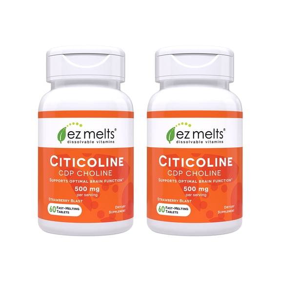 EZ Melts Dissolvable Citicoline Supplement 250 mg, Sugar-Free, 2-Month Supply - 2 Pack