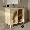 thumbnail image 3 of Delice 36" Freestanding Bathroom Vanity in Natural Oak with Sink Top, 3 of 9